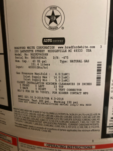 Bradford White RG2PDV40S6N Water Heater