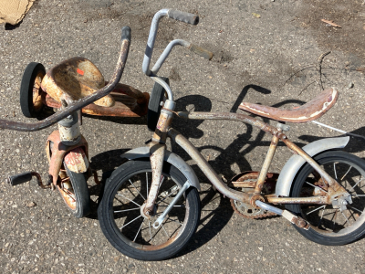 Antique Child’s Bike and Tricycle