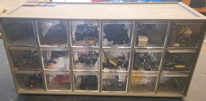 Drawer full of electronic components