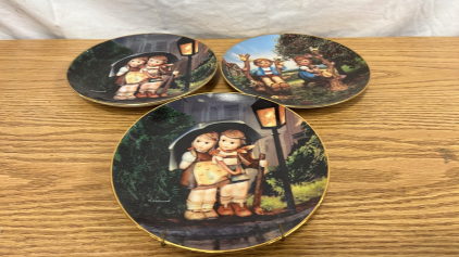 Collectible M.I. Hummel Plates, 2 Stormy Weather, 1 Apple Tree Boy And Girl