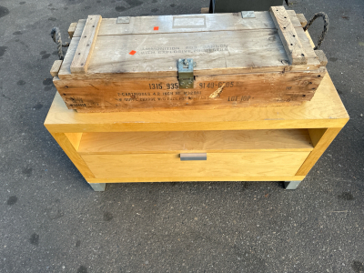 34x12 Vintage Ammo Box w/ Nails, 41x22 Yellow Dresser