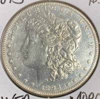 1893 Silver Morgan Dollar - 3