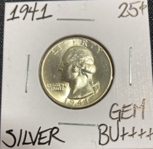 1941 Gem BU++++ Silver Washington Quarter