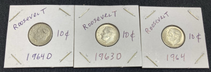 (3) 1960s Roosevelt Dimes