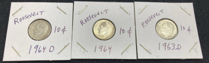 (3) 1960s Roosevelt Dimes