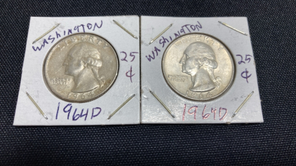 (2) 1964-D Washington Quarters