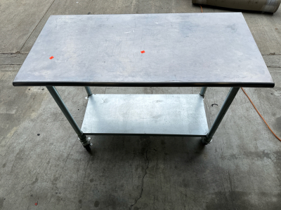 48” Stainless Steel Table w/ Wheels