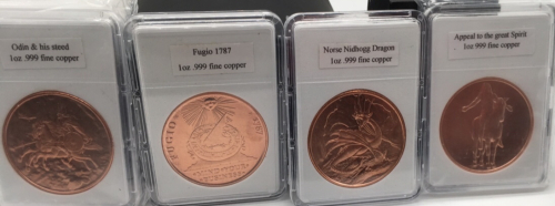 (4) 1oz .999 fine copper