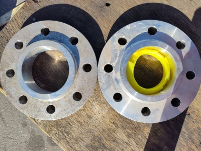 (2) Stainless Steel 8 Bolt Flanges 10"X5" 1"
