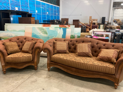 Nice Brown Sofa and Loveseat