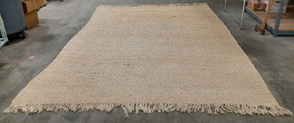 (2) Matching White Jute Area Rugs, (1) Is 9×8 FT (1) Is 9×6 FT