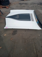 Early 70s late model Camero hood white black gold trim 56"1/2 Wide 58" long good condition - 2