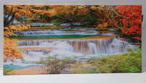 (1) 29 1/2"×59" River Landscape Nature Waterfalls Autumn Poster