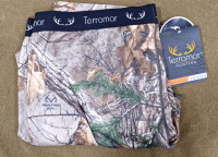 (2) Realtree, Terramar Men's Cammo Shirts 2XL, (1) Pair Realtree, Terramar Men's Cammo Pants, 3XL, (3) Pair Outdoor Socks & (1) Realtree, Waterseals Cinch Backpack - 3