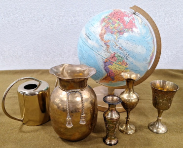(3) Brass Vases & More