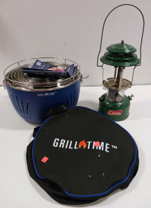 (1) Grill Time Portable BBQ & Bag (1) Coleman Dual Mantle Lantern 220F