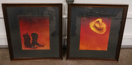 (2) Beautiful Western 21"&times;24" Framed Art