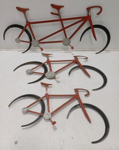 (3) Metal Bicycle Wall Decorations