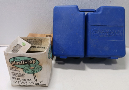 (1) Campbell Hausfeld 3 Nail Gun Set In Hard Case (1) Box Of Tarpaper Roofing Nails (1) Box Of Galvanized Nails