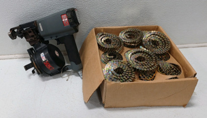(1) Senco Coil Roofing Gun (1) Box Of Roofing Nails