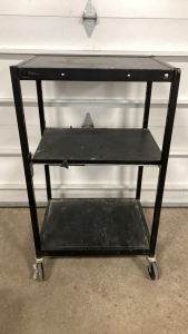 3-Tier Black Computer Cart