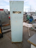 Lime green lockers 75"1/2 long 36" wide fair condition both doors open - 2