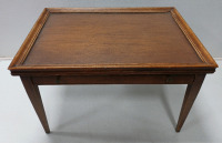 (1) 17 1/12"× 25 1/2 Mahogany Glass Top Table w/Drawer (Glass Top Comes Off) - 2