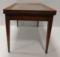 (1) 17 1/12"× 25 1/2 Mahogany Glass Top Table w/Drawer (Glass Top Comes Off) - 4