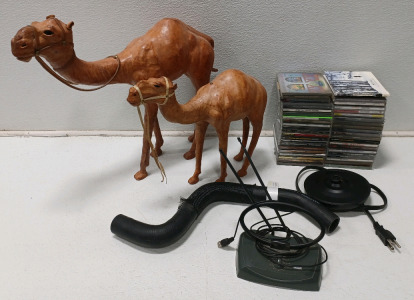 (2) Camel Leather Figurines (42) Assorted CD's Including Alice Coopers Greatest Hits The Best Of Blondie & M.C Hammer (1) RCV Antanna & More