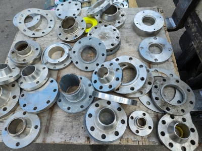 Assorted Stainless Steel Flanges Collars & More. 4, 6, 8" Dia.