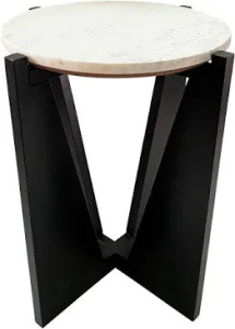 25&rsquo;&rsquo; x 7&rsquo;&rsquo; x 21&rsquo;&rsquo; Wood/Marble Black Side Table