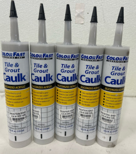 (5)Colorfast 10.1 oz ash caulk sanded 10.3 oz sanded paintable latex caulk