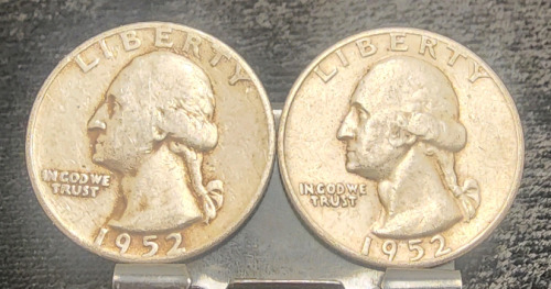 (2) 1952 90% Silver Quarters— Verified Authentic