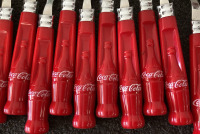 (33 Piece) Set of Coca Cola Silverware With Coca Cola Pitcher, (2) Coca Cola Glasses, And Coca Cola Tin - 3