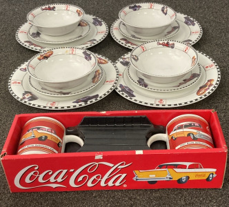 12 Piece Set Of Coca-Cola NASCAR &ldquo;Things Go Better With Coke&rdquo; And Coca Cola Classic Salesman Car Mugs