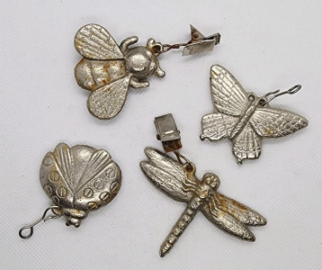 (4) Metal Clip On Bugs