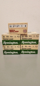 (4) Remington 12ga Game Loads, (1) Estate 12ga Dove & Quail Load