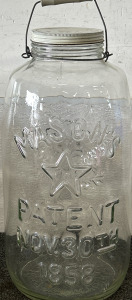Vintage Mason&rsquo;s 5 Gallon Pickle Jar-Pat. Nov. 30th, 1858