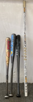 (6) Baseball Bats (1) Hocky Stick Missing Bottom (1) Dirt Bike Helmet BB1 - 3