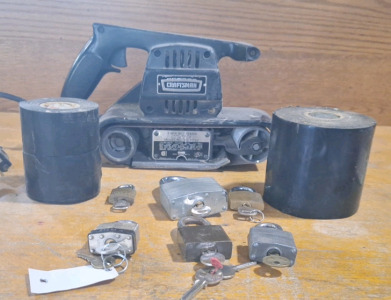 Belt sander, locks & electric tape ...BBFN