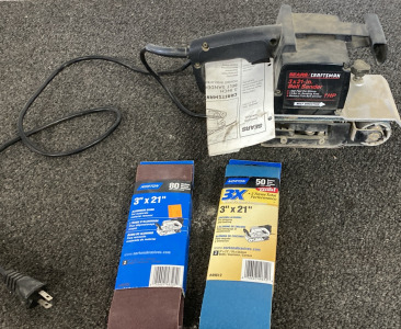 Craftsman Belt Sander (Not Tested), (2) 3&rdquo; X 21&rdquo; Belts