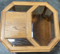 Wooden Glass Top Side Table