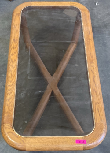 Wooden Glass Top Coffee Table