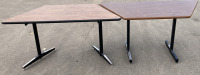 (2) Wooden Trapezoid Table (58”X31”X28” Top)