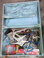 Blue Suitcase Full Of Various Tools! Including Riveting Tool, Staple Gun, Extender Arm, Plyers, and More! BB11