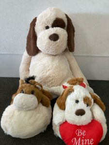 Large 54&rdquo; Stuffed Dog, Laying Horse, Cute Valentines Laying Dog