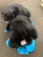 (1) Jumbo Plush Animal-Elephant (1) Blue and Black Racoon Bright eyes - 3