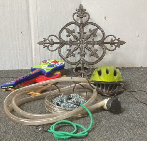 Washing Machine Hose, Wall Art, Kid Toy Guitar, & Bike Helmet BB7