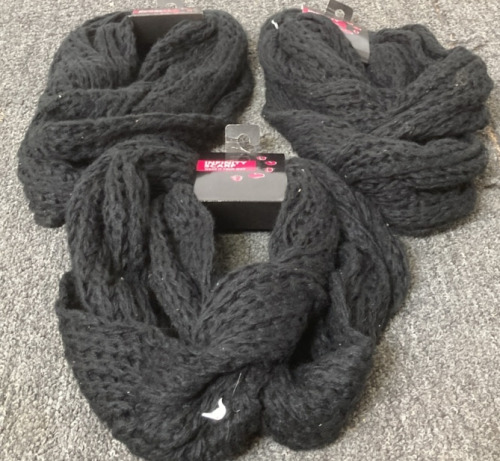 (3) Black Infinity Scarfs BB7