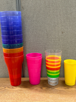 (17) Plastic Drink Cups (1) Travel Mug (5) Coffee Cups - 3